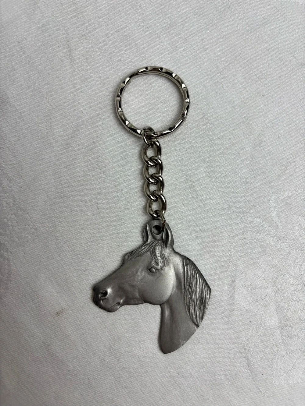 Vntg. 1982 Rawcliffe Pewter Horse Head Keychain